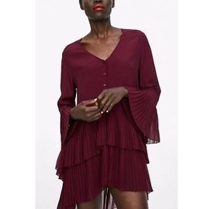 Zara pleated tunic dress